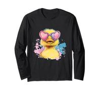 Costume de canard vibrant avec lunettes en forme de cœur Manche Longue