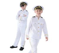 Costume De Capitaine De La Marine Pour Enfant Tenue De Fête Âge 7-12 Ans