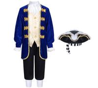 Costume de capitaine général patriote 18 pour enfants, Halloween, cosplay, 3-5T, bleu