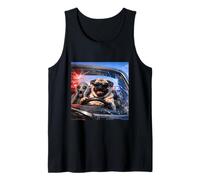 Costume de Carlin Amusant pour garçons et Filles rétro Meme Alien Cop Car Chase Débardeur