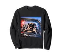 Costume de Carlin Amusant pour garçons et Filles rétro Meme Alien Cop Car Chase Sweatshirt