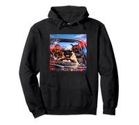 Costume de Carlin Amusant pour garçons et Filles rétro Meme Bigfoot Cop Chase Sweat à Capuche