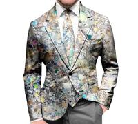 Costume de carnaval 2026 avec paillettes - Veste de soirée formelle - Coupe ajustée - Alternative moderne pour les événements de gala, argenté, S