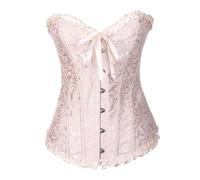 Costume de carnaval corset gainant avec dentelle florale, taille entraîneur de taille, body bustier pour soutenir la posture, beige, XXL