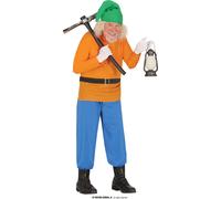 Costume de carnaval fantaisie monde de fête personnage d'aventure mineur petit compagnon vert orange bleu bottes, taille : 48 - 50 (M) couleur : orange
