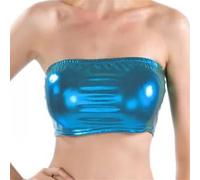 Costume de carnaval pour femme - Haut portefeuille - Couleur unie - Tube-Top - T-shirt - Hauts de performance, bleu ciel, XXL