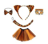 Costume de carnaval pour fille - Avec jupe et bandeau pour ballet, rock 'n' roll, orange, 3-12 ans