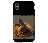 Costume de Casque Militaire tragique pour Les Amoureux symboliques Coque pour iPhone X/XS