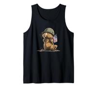 Costume de Castor de Soldat Mignon pour Les Fans du Drapeau américain et des Militaires Débardeur