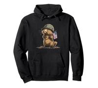 Costume de Castor de Soldat Mignon pour Les Fans du Drapeau américain et des Militaires Sweat à Capuche