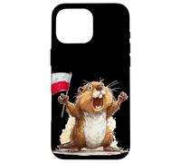 Costume de Castor Fou avec Drapeau de la Pologne Coque pour iPhone 16 Pro Max