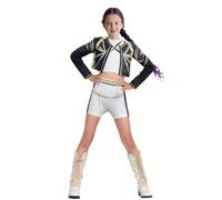 Costume de chasseuse de démons pour fille inspiré de l’idole de Kpop Rumi, costume de scène imprimé à paillettes, tenue d'Halloween