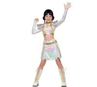 Costume de chasseuse de démons pour filles, tenue de scène métallique scintillante K-Pop Idol Zoey pour Halloween, cosplay, fête