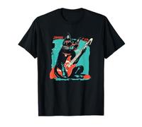Costume de chat coincé avec guitare électrique cool T-Shirt