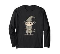 Costume de chat cool avec chapeau de magicien pour garçons et filles Manche Longue
