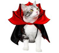 Costume de Chat de Vampire, Bat Wing Cap Pet Costumes Halloween avec Cravate, Halloween Cosplay Vampire Cloak pour Les Petits Chiens et Les Chats, Rouge
