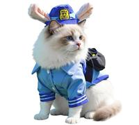 Costume de chat sur le thème du lapin - Vêtements de cosplay pour chiot - Pour parents d'animaux, amoureux des animaux, anniversaire, Halloween, Noël, fête, voyage, shopping, camping