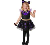 Costume de chaton mignon pour les petits enfants Costume de carnaval violet-noir