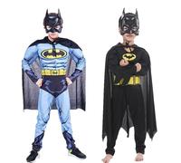 Costume de chauve-souris pour enfants garçons, avec masque et Cape, Costume de Cosplay d'halloween, combinaison de personnage de film, déguisement de chevalier noir jumpsuit and mask