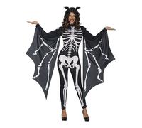 FIESTAS GUIRCA | Costume de Squelette Chauve -Souris pour Femme (38-40/M) - Combinaison et Ailes - Idéal pour Halloween, Carnaval et Fêtes de Costumes d'Animaux et DE SQUELETTEs