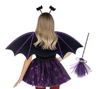 Costume De Chauve-souris - Vêtements De Cosplay 53x20cm | COSPlays De Fête Masquerade Hallowee, Wing Bandband Tulle Jupe Kids Cosplay Girl Party Masquerade For Dress Up Events Halloween Célébrations
