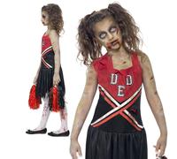 Costume De Cheerleader Zombie Pour Fille, Halloween, École, Âge 4-12