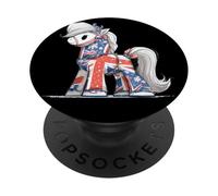 Costume de Cheval Amusant pour Les Amateurs de Poney et de Couleurs Britanniques PopSockets PopGrip Adhésif
