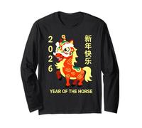 Costume de Cheval dans Un Joli Masque de Lion pour Le Nouvel an Lunaire 2026 Manche Longue