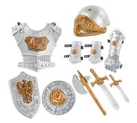 Costume de Chevalier pour Enfants, 10 pièces, Armure médiévale, Casque, Bouclier, épées, Jeu de rôle Halloween