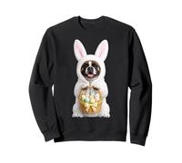 Costume de Chien Boxer Portant Un Lapin de Pâques Sweatshirt