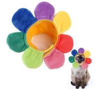 Costume de chien de tournesol Costume de couleur arc-en-ciel Costume de fleur de chat avec bande de fixation Taille moyenne du chapeau d'animal de compagnie pour déguisement, halloween, photos, costu