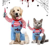 Costume de Chien d'halloween, Drôles de Vêtements pour Animaux de Compagnie, Chien de Poupée Mortelle Costume, Dog Déguisement pour Halloween, Convient aux Chiens de Petite et Moyenne Taille (L)