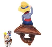 Costume de chien drôle - vêtements de chat 90g, tenue de compagnie de cow-boy créative, robe animale hilarante avec harnais réglable | Appareils pour chiot moyen chaton de petits chats Halloween Party