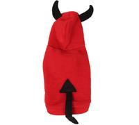 Costume de Chien Halloween pour Animaux, Déguisement Loup Célébration | Polaire Douce, Séchage Rapide, Motif Rouge et Noir, 1 Pièce, pour Petits Chiens et Chats