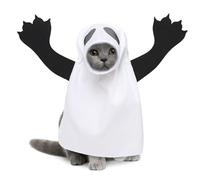Costume de chien Halloween - Tenue de compagnie fantôme unique avec un tissu léger et une conception de feuilles classiques | Adorable Cat Dog Costume pour les fêtes d'Halloween Trick Or Treat Event H