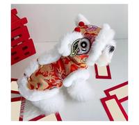 Costume de chien Lion Dance pour le Nouvel An - Tenue mignonne et respirante pour animaux de compagnie avec sangles réglables pour chiens de petite taille et moyenne - Teddy, Schnauzers(L)