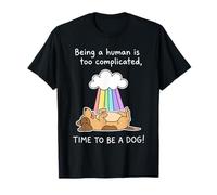 Costume de Chien Mignon sous l'arc-en-Ciel Être Humain est compliqué T-Shirt