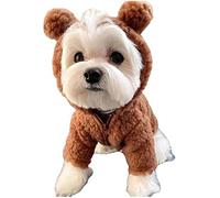 Costume de Chien Ours en Peluche, Costume de Chien Mignon, vêtements de Manteau à Capuche en Polaire Chiot (Brun, Large)