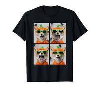 Costume de Citrouille Renard Mignon avec Lunettes de Soleil pour Halloween T-Shirt