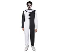 Costume de clown Art The Clown pour adultes, noir et blanc, pour hommes et femmes, combinaison de costumade effrayante pour Halloween, tenue d'horreur terrifiante pour déguisement complet