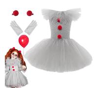 Costume de clown d'Halloween | Robe tutu de clown respirante pour | Accessoire de costume d'Halloween pour fêtes d'anniversaire, bal masqué, école