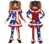 FIESTAS GUIRCA Costume de clown américain maléfique des USA - Déguisement d'Halloween pour fille 10-12 ans