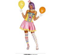 Costume de clown femme cirque pastel