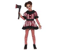 Fiestas Guirca Déguisement Clown Halloween Enfant Fille 7-9 ans Rouge/Noir/Blanc
