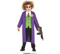 Costume de clown fou pour enfants violet-vert