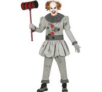 Costume de clown meurtrier gris pour Halloween