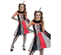 Costume De Clown Monochrome Pour Adultes Halloween Robe Fantaisie De Jester