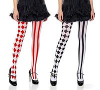 Costume de clown pour femme, bas au-dessus du genou cirque, collants Pantomime Pierrot, bas d'arlequin, collants pour carnaval, cosplay
