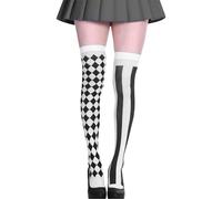 Costume de clown pour femme, costume de cirque, arlequin, noir et blanc, bas accessoires, pantomime Pierrot, collants, costume de carnaval, pantalon de clown pour femme, Harlequin