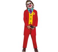Costume de clown pour garçon Costume de cirque Arthur rouge-jaune 5 à 6 ans (110-115 cm)